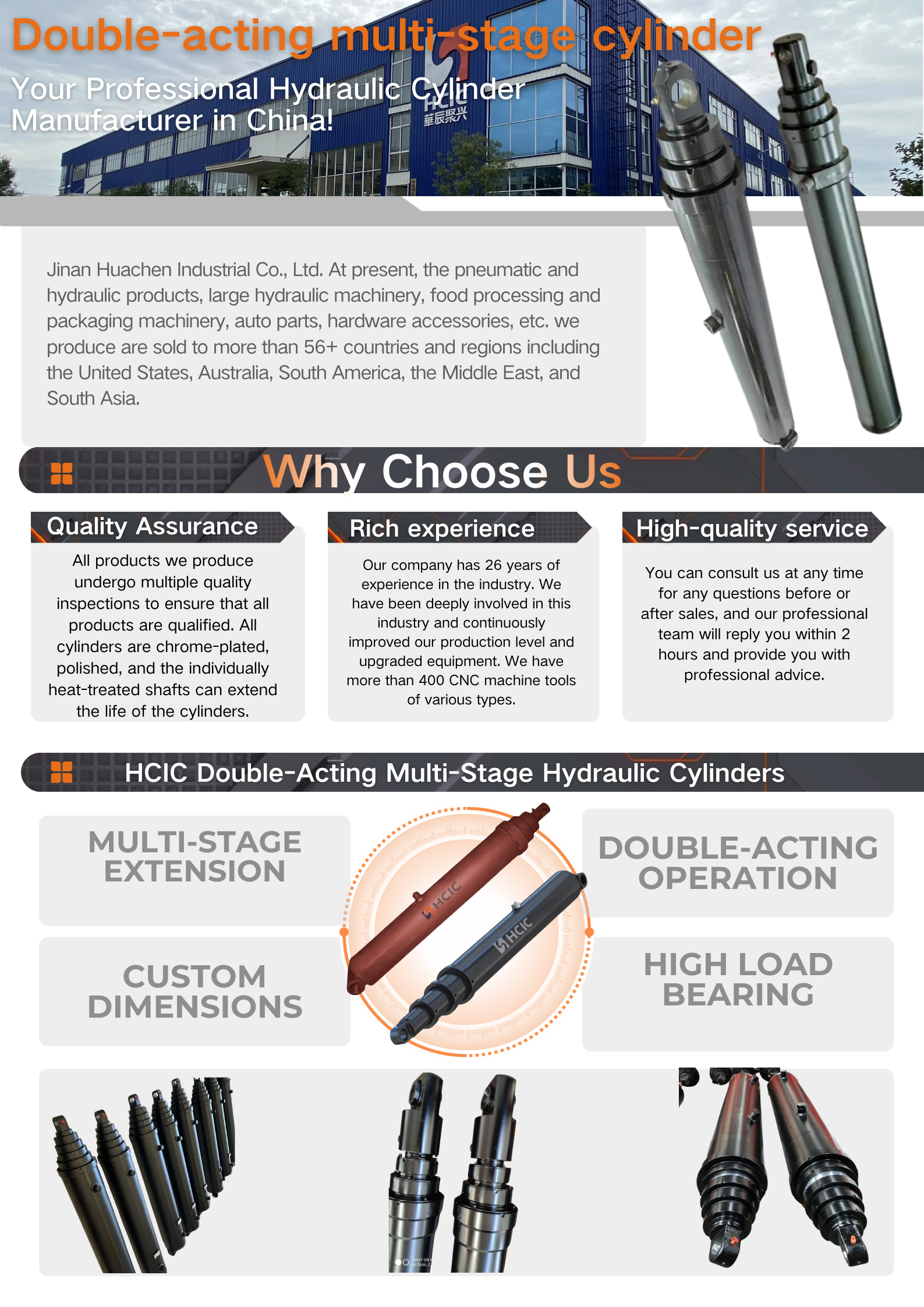 HCIC 복동식 다단 실린더